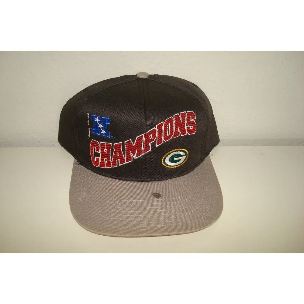 GREEN‎ BAY PACKERS CHAMPS  SZ SNAPBACK  DEADSTOCK HAT CAP VINTAGE A2